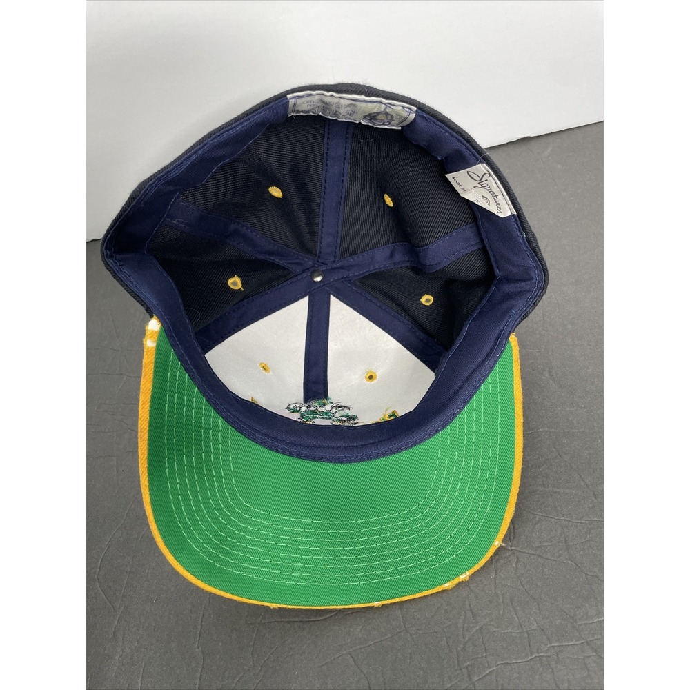 Vintage Notre Dame Fighting Irish Hat Cap Fitted 7 1/4 Mens NCAA College Blue - Picture 6 of 8